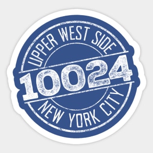 Upper West Side 10024 (White print) Sticker